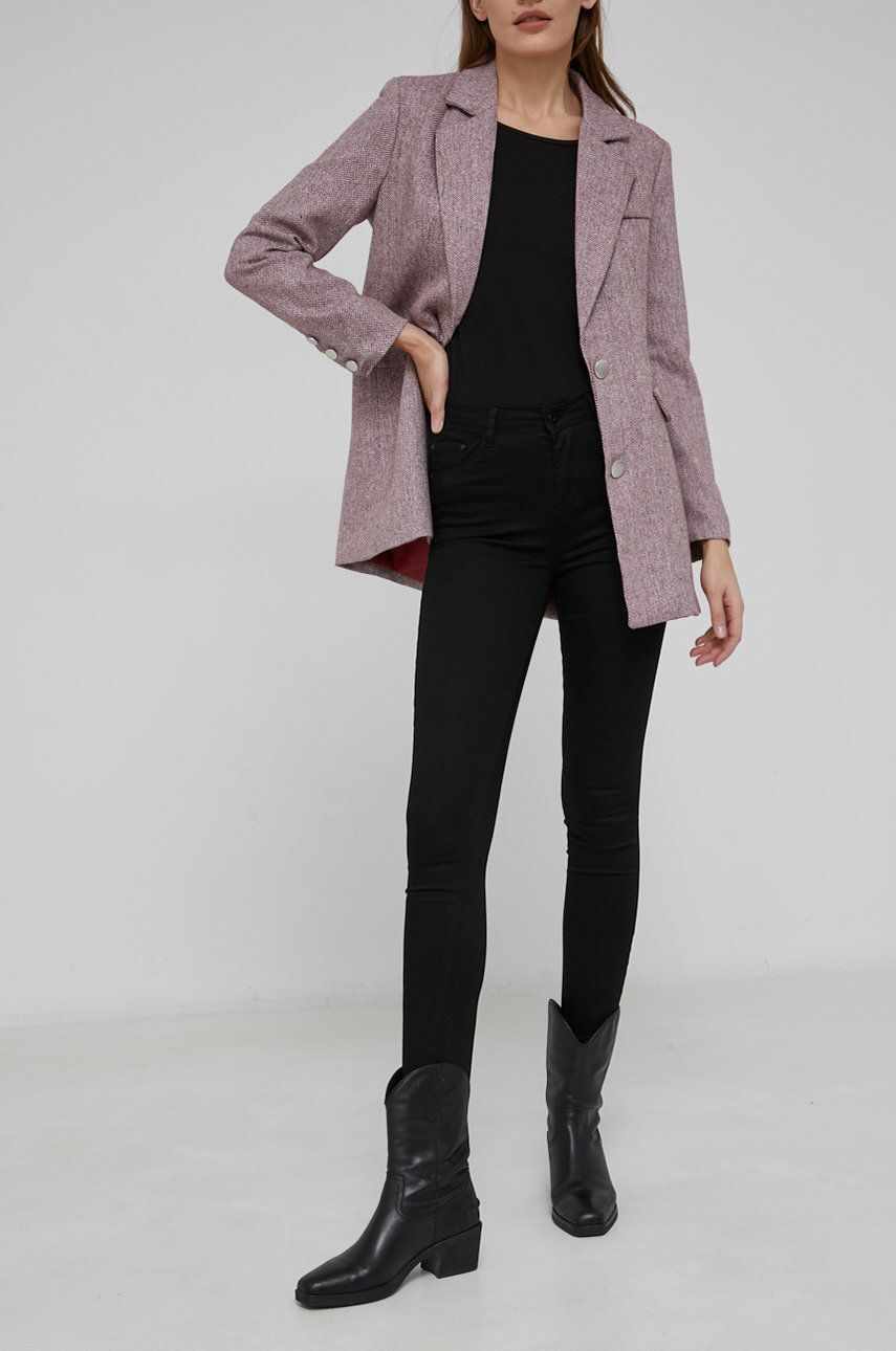 Answear Lab Jeans femei, culoarea negru, medium waist