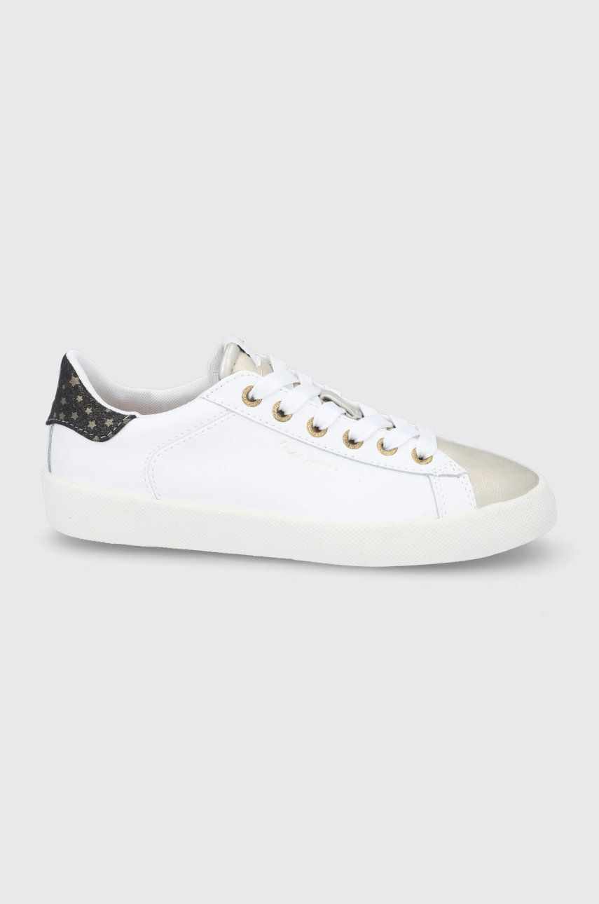 Pepe Jeans Pantofi Kioto culoarea alb, cu toc plat