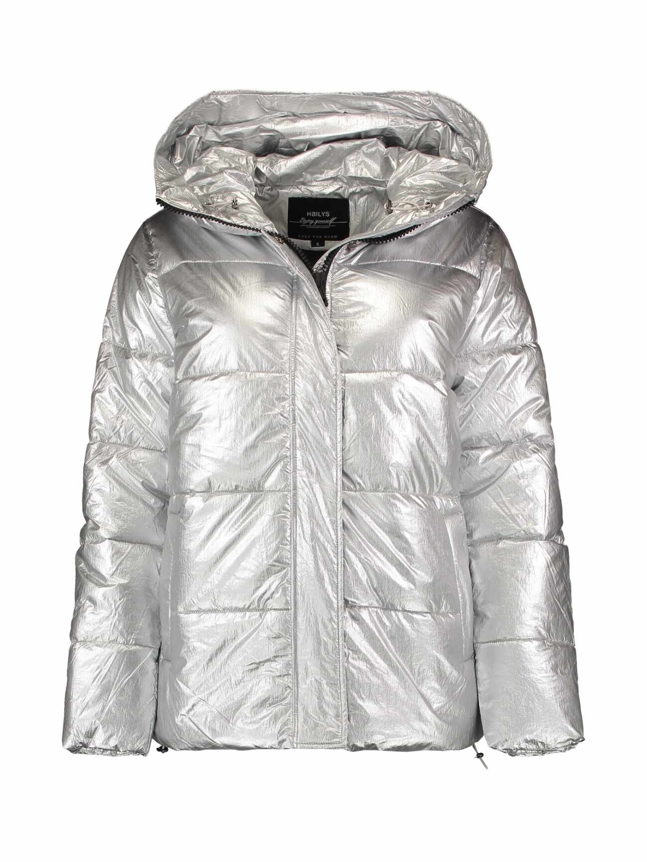Geaca dama iarna, impermeabila, marca Hailys, culoare argintiu metalizat, cod DWE-2001002
