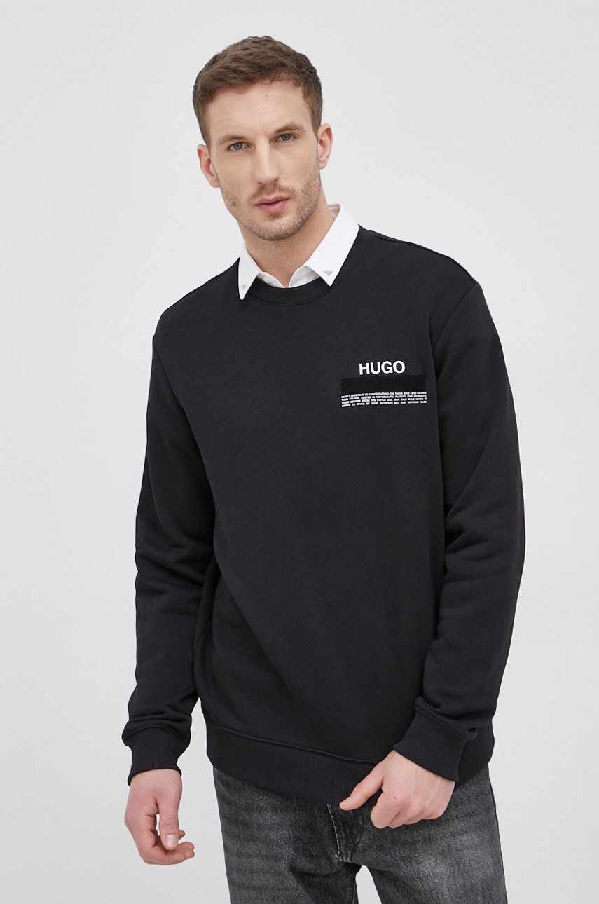 Hugo bluza barbati, culoarea negru, neted