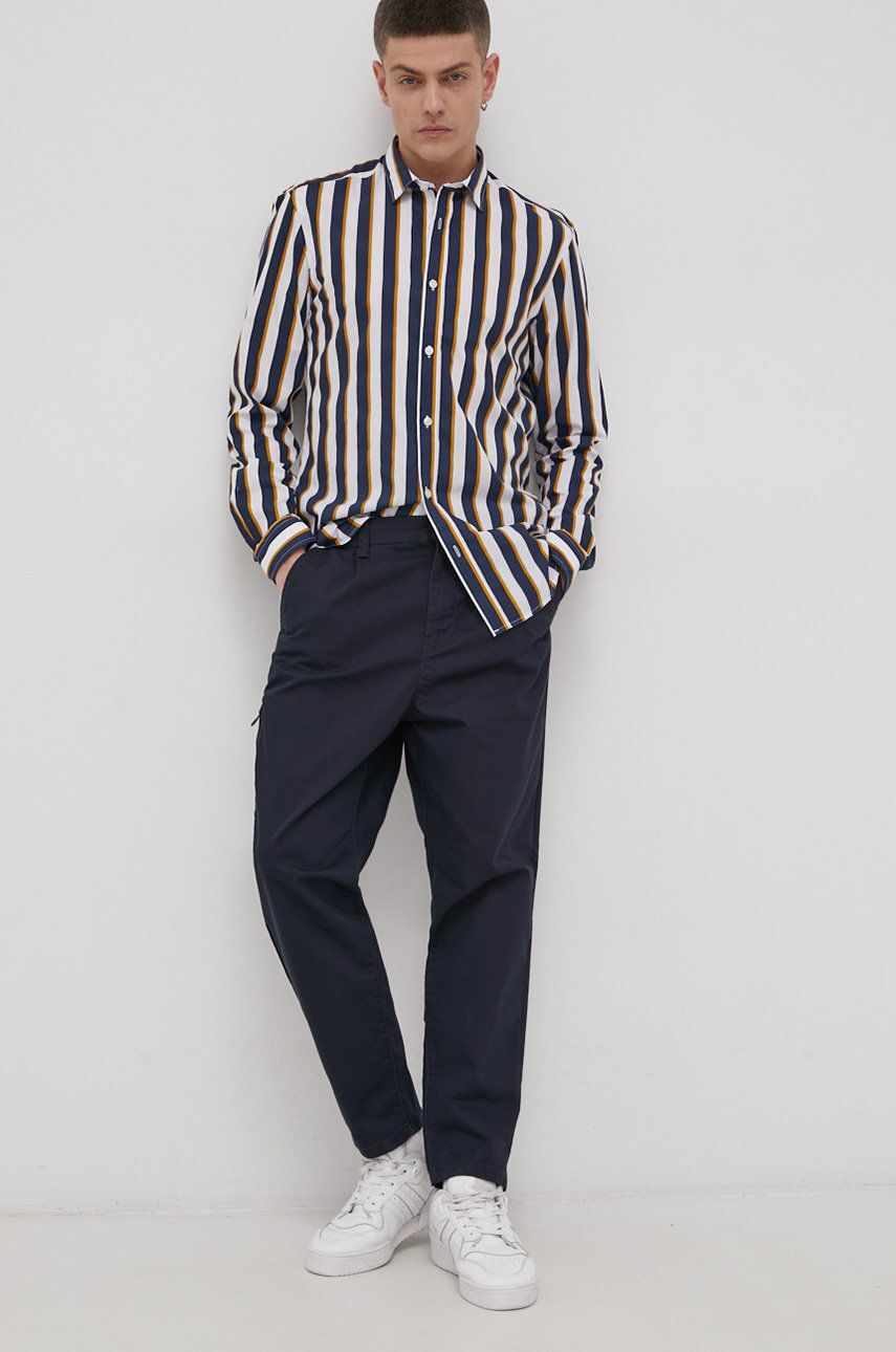 Only & Sons pantaloni barbati, culoarea albastru marin, drept