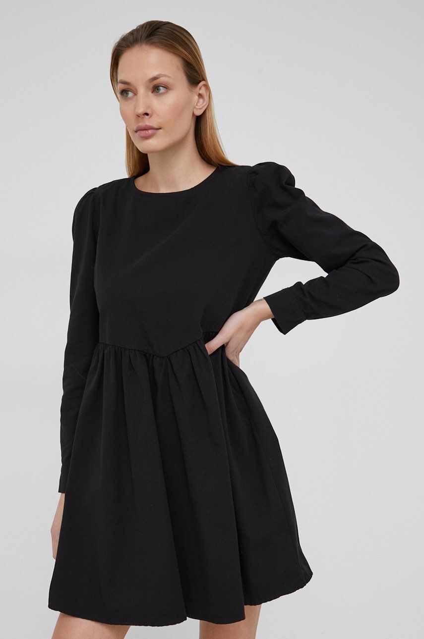 Answear Lab rochie din bumbac culoarea negru, mini, drept