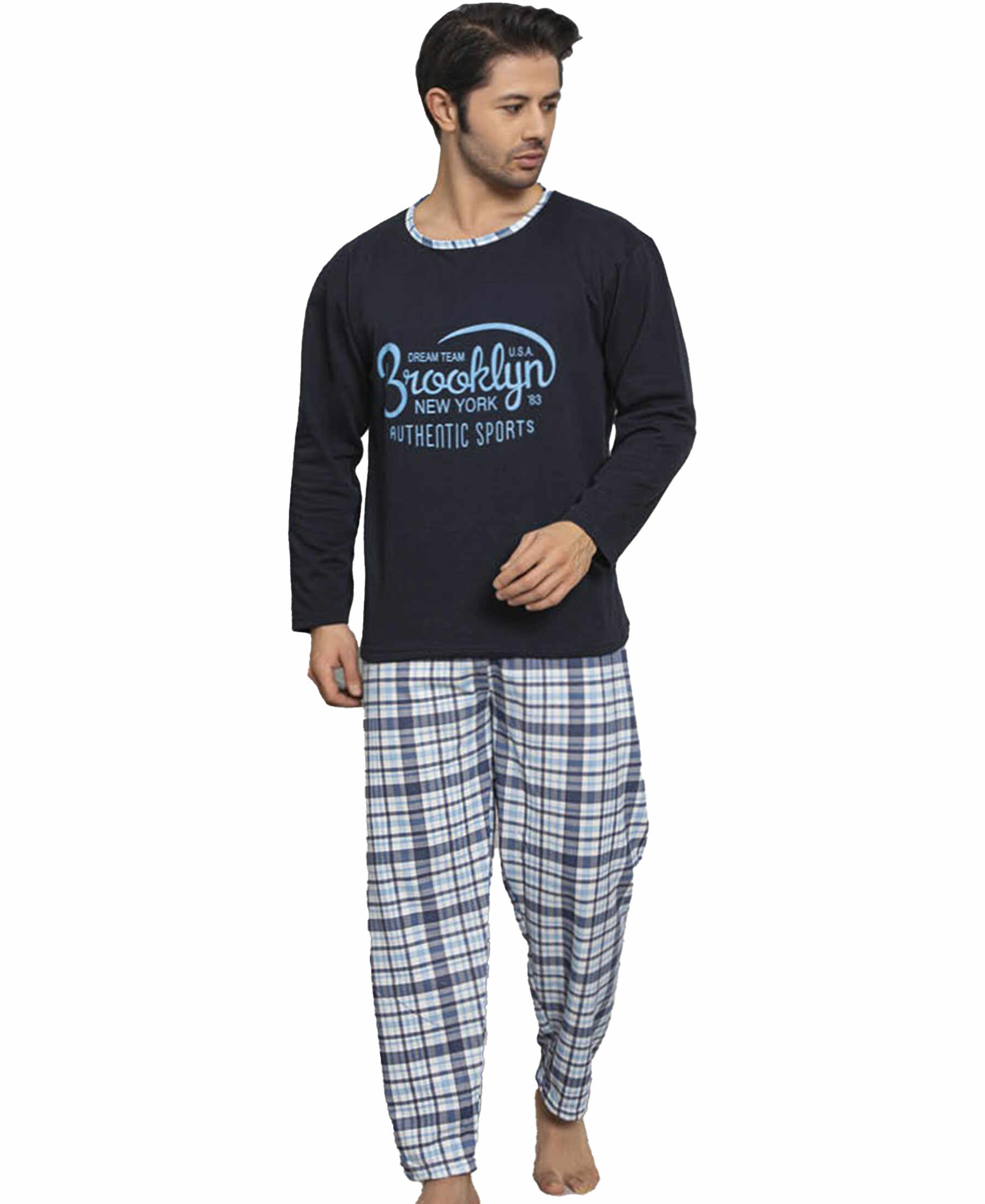 Pijama batal bleumarin vatuita pentru barbat - cod HP1203
