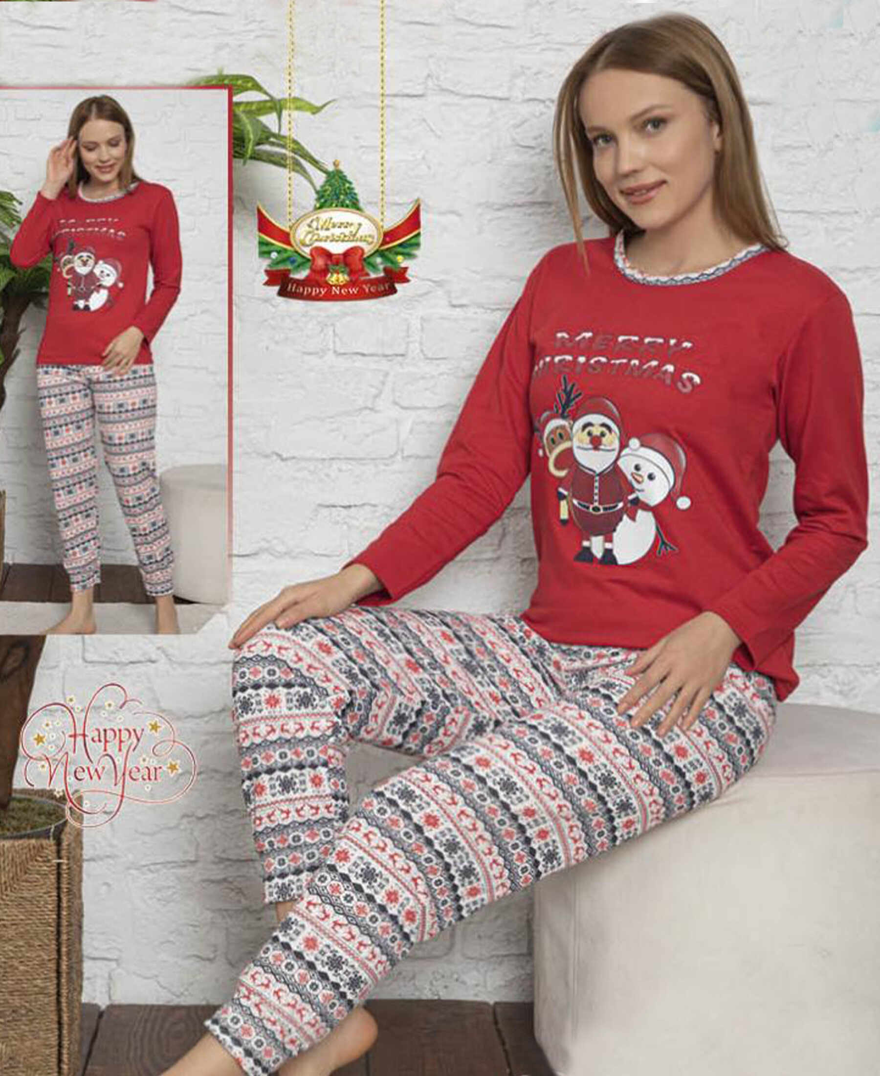 Pijama vatuita rosie Merry Christmas - cod REN2223