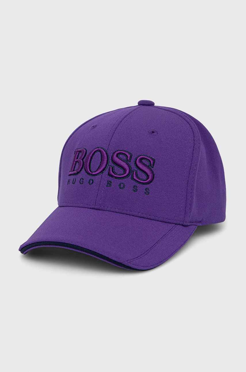 Boss sapca Boss Athleisure culoarea violet, neted