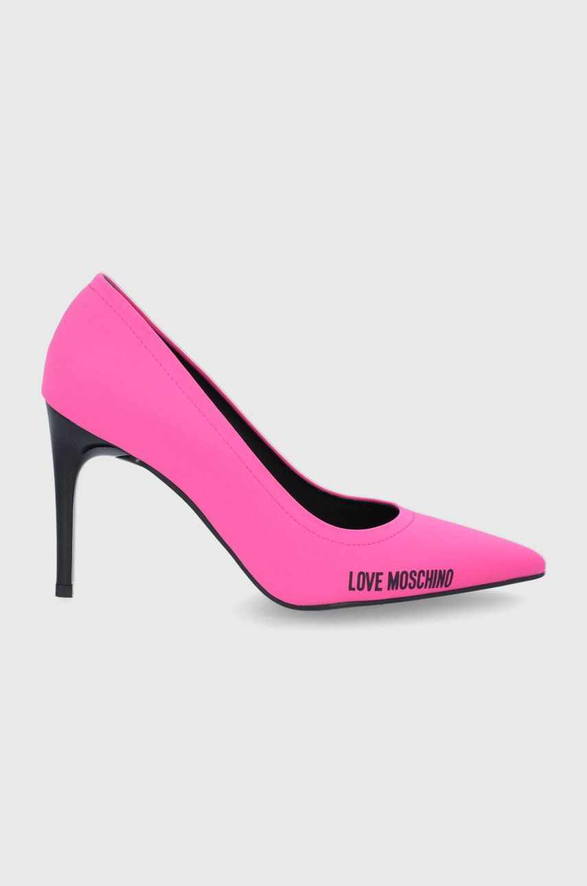 Love Moschino pantofi cu toc culoarea roz