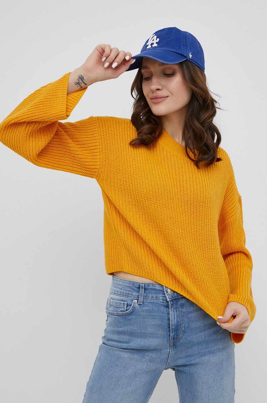 Vero Moda pulover femei, culoarea galben, light