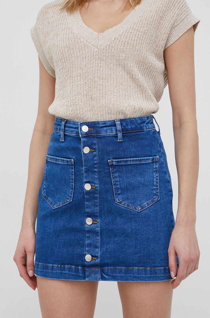 Only fusta jeans mini, evazati