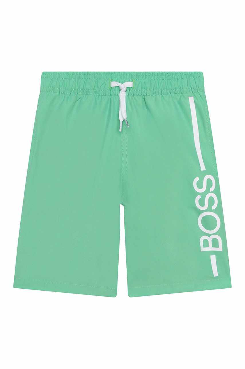 Boss pantaloni scurti de baie copii culoarea verde