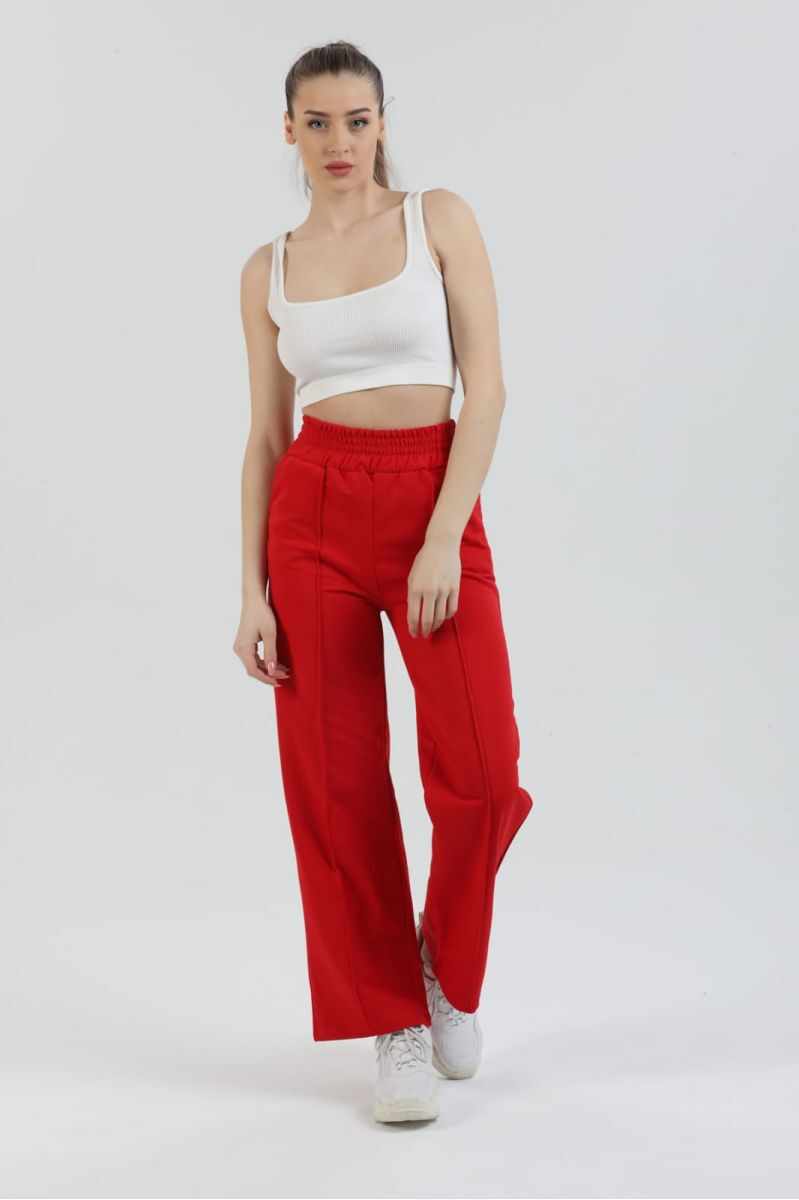 Pantaloni rosii simpli pentru dama - cod AB124