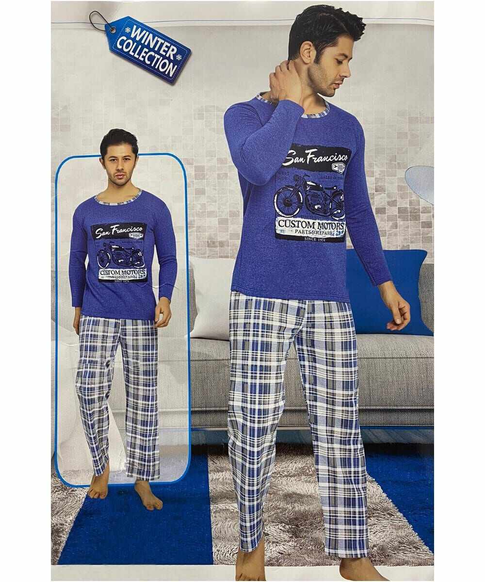 Pijama vatuita albastru San Francisco pentru barbat - cod 40880