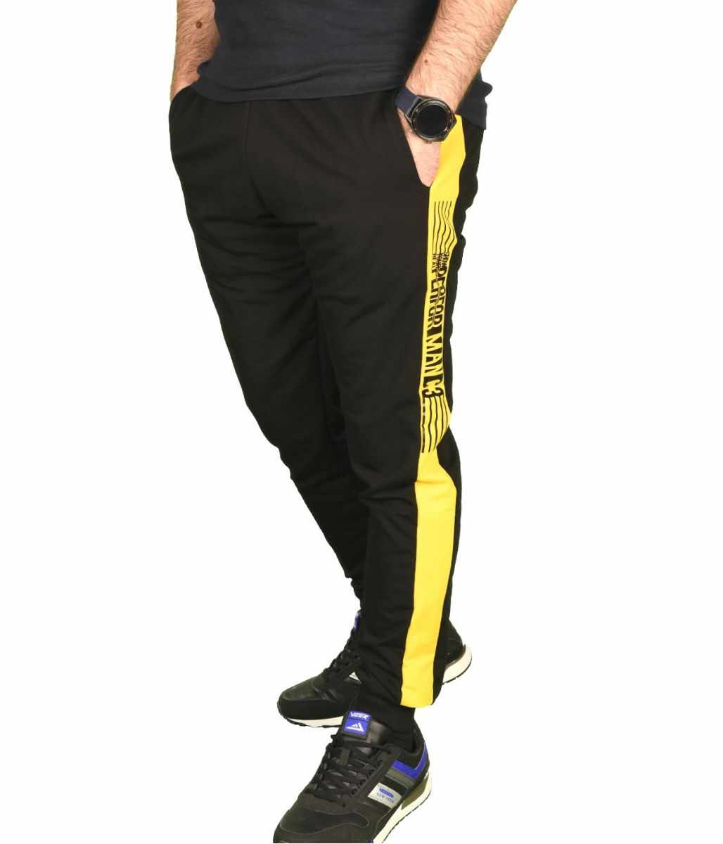 Pantaloni de trening negru cu galben Performance - cod 41326