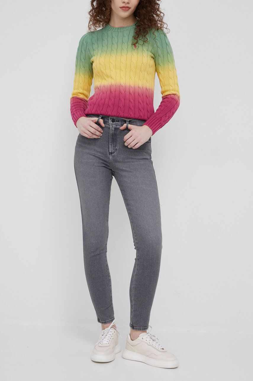 Wrangler jeansi High Rise Skinny Vintage Grey femei , high waist