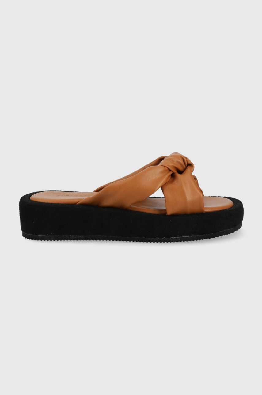 Answear Lab papuci femei, culoarea maro, cu platforma