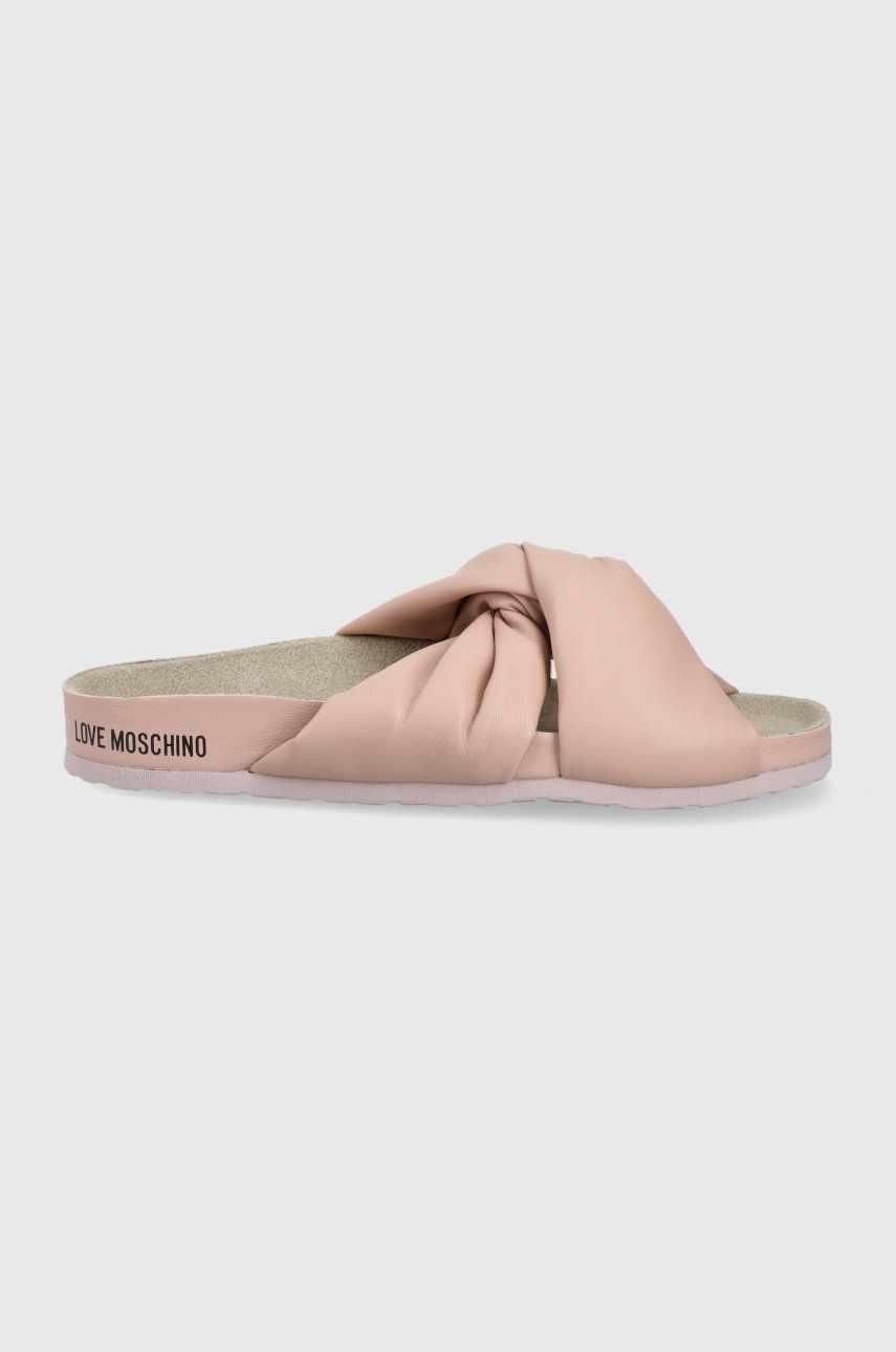 Love Moschino papuci femei, culoarea roz