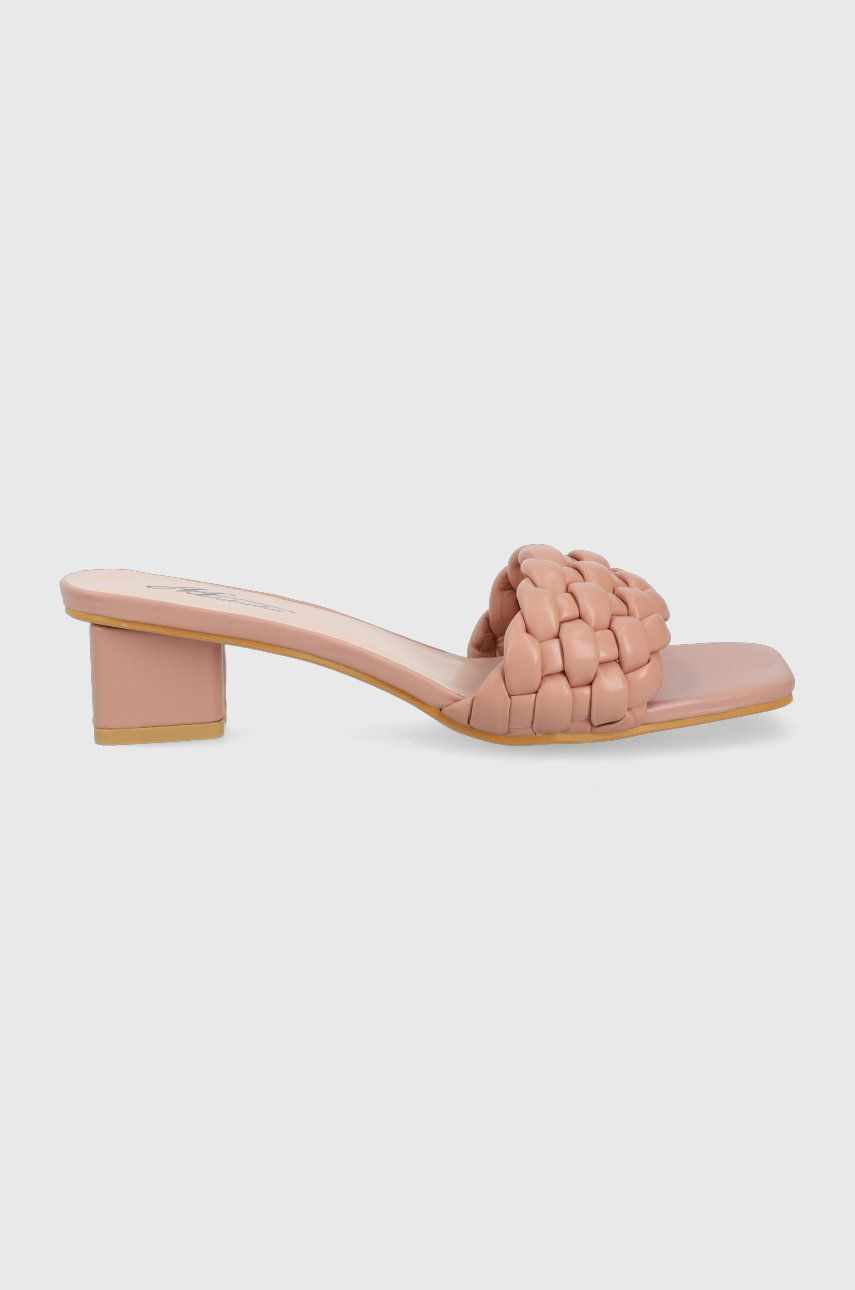 Answear Lab papuci femei, culoarea roz, cu toc drept