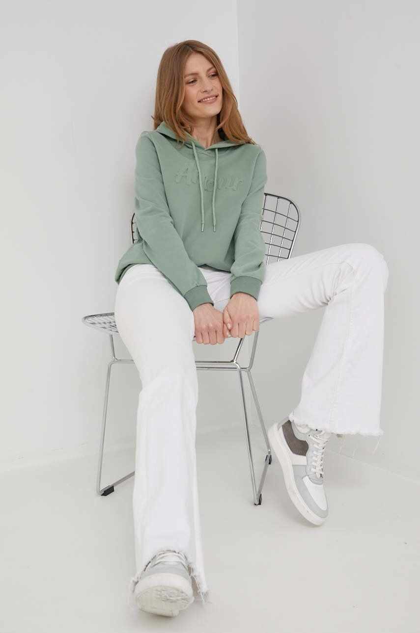 Answear Lab bluza femei, culoarea verde, cu imprimeu