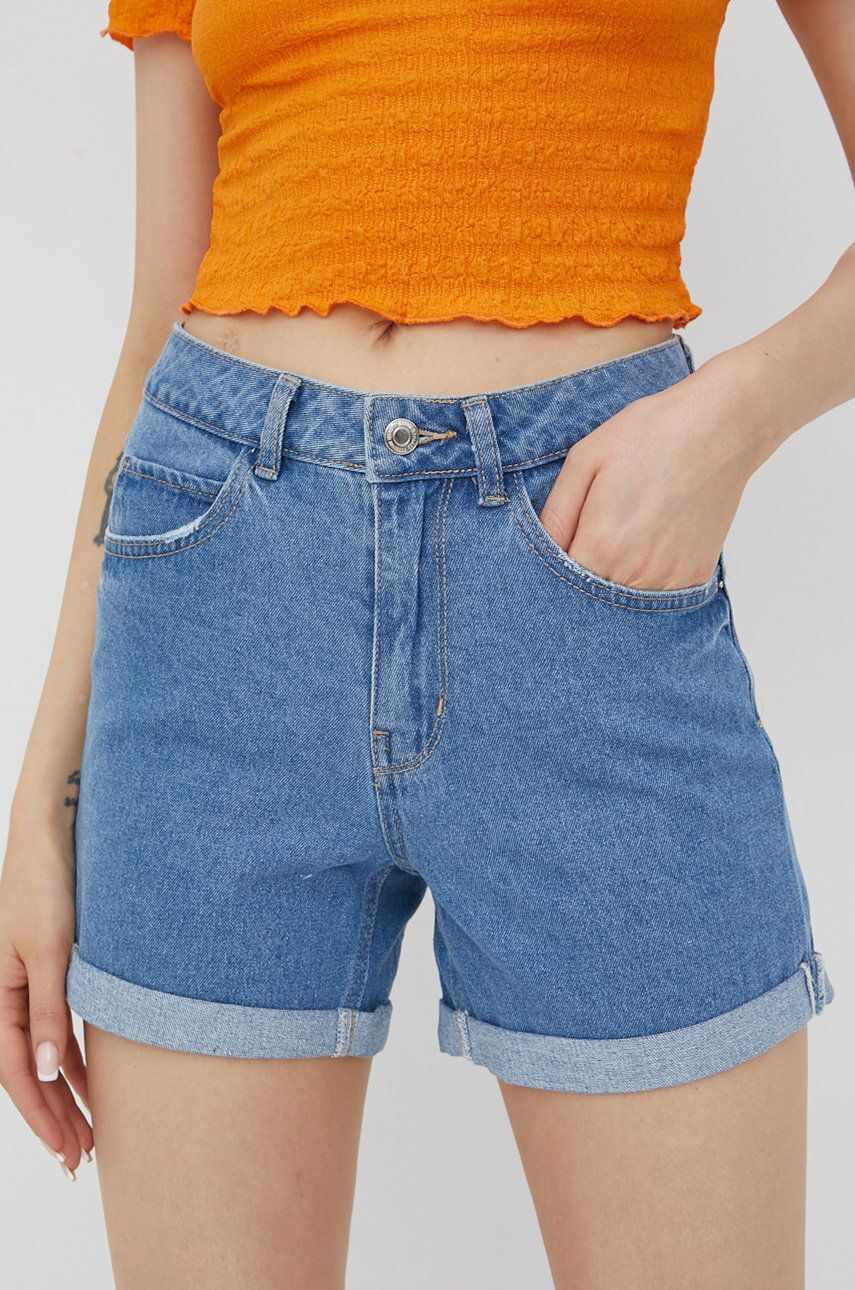Vero Moda pantaloni scurti jeans femei, neted, high waist