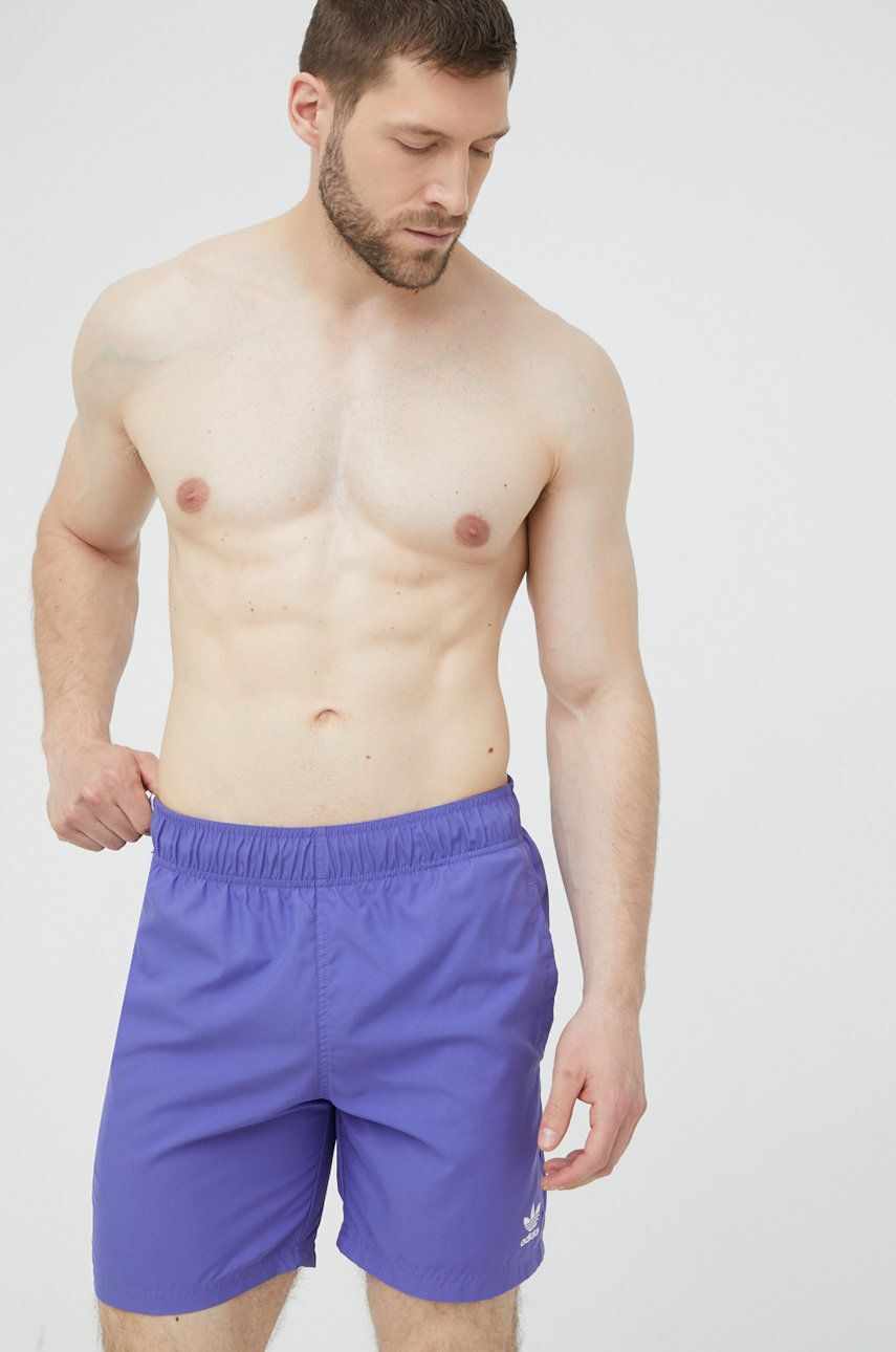adidas Originals pantaloni scurti de baie Adicolor culoarea violet