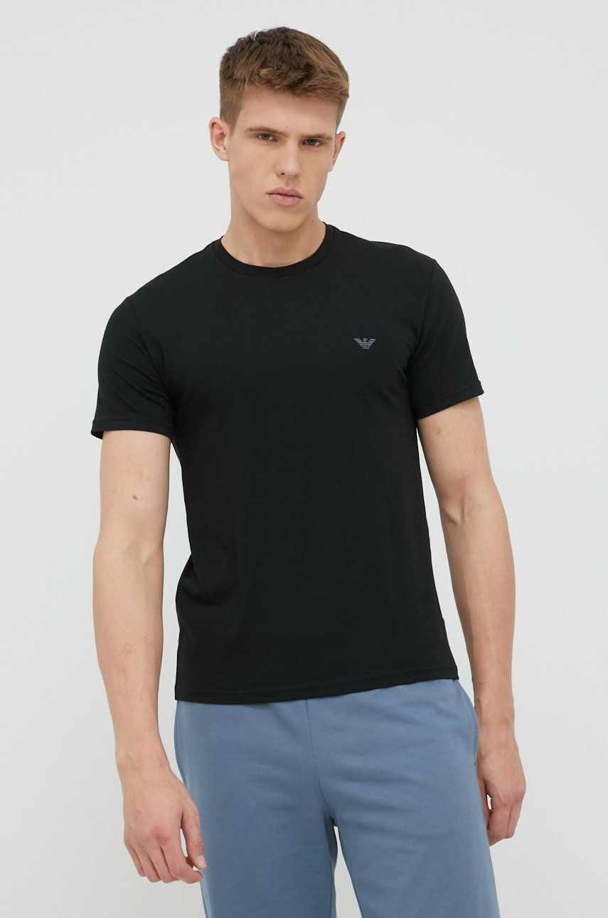 Emporio Armani Underwear tricou barbati, culoarea negru, neted