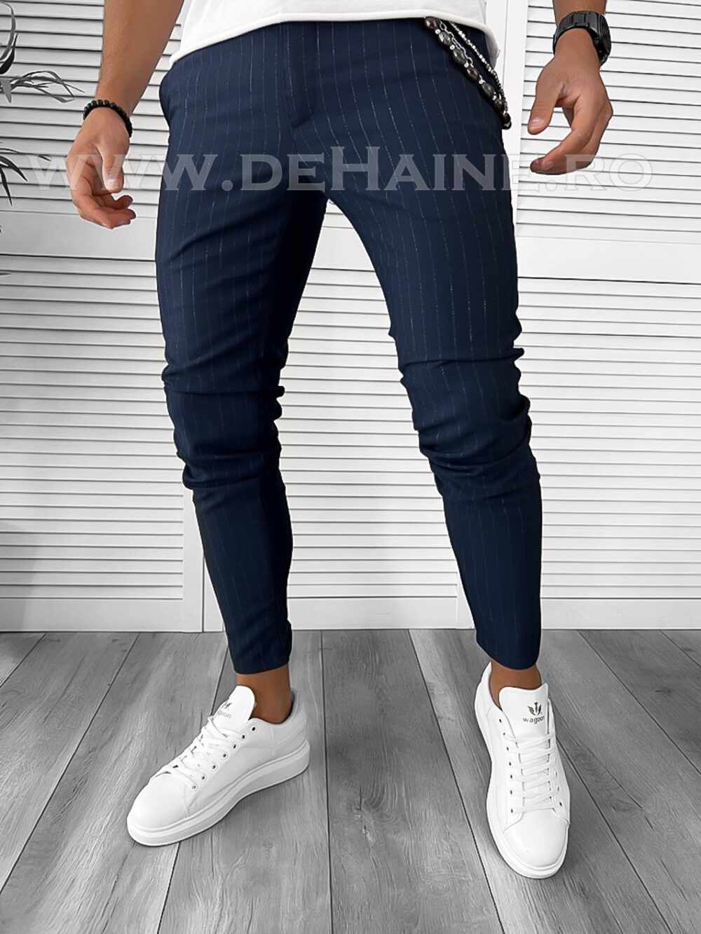 Pantaloni barbati casual regular fit bleumarin B7879 10-4 E