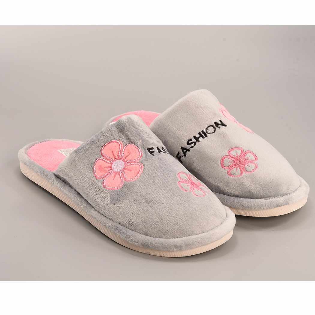 Papuci de casa gri Fashion pentru dama - cod 557GR