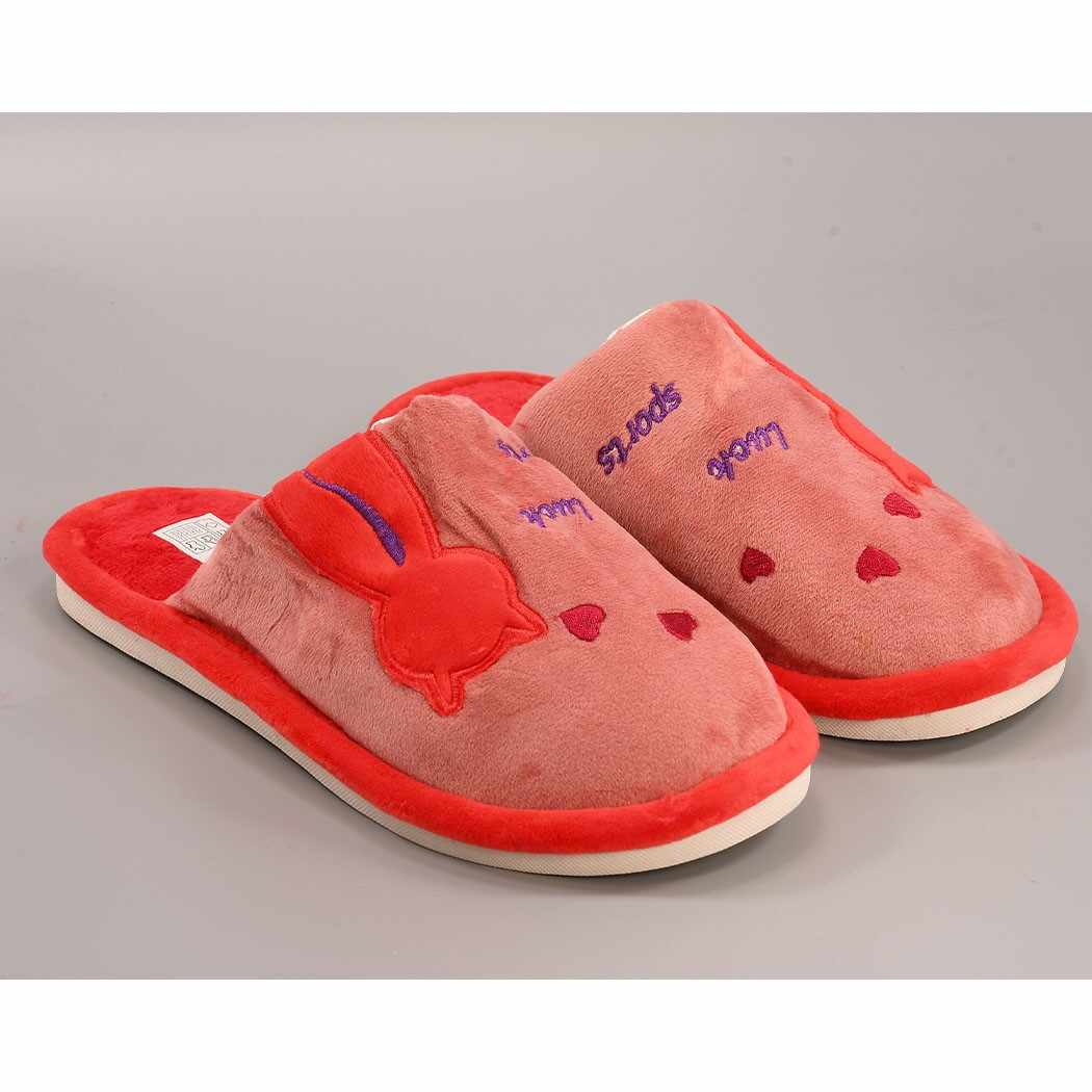 Papuci de casa rosii Luck Sports pentru dama - cod 556RO