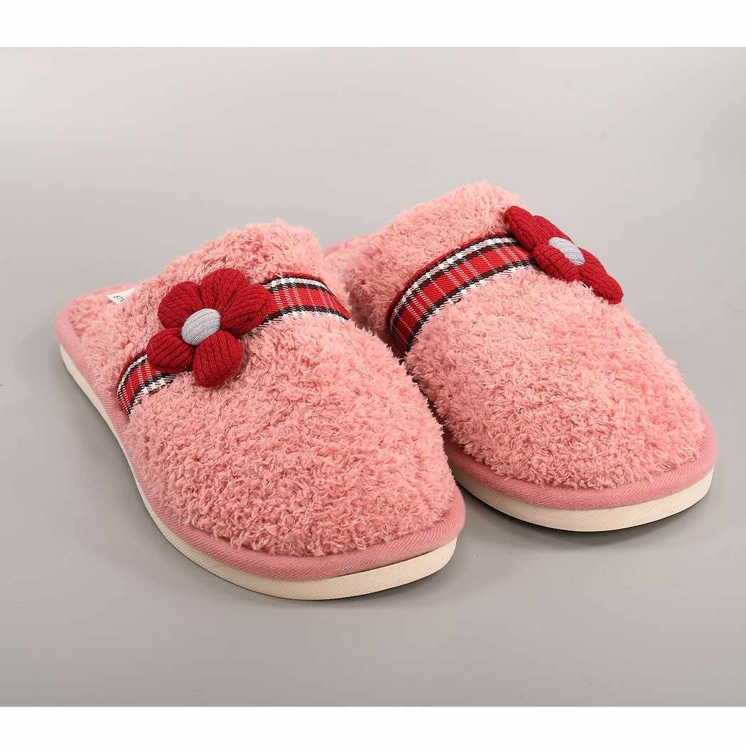Papuci de casa roz Flower pentru dama - cod 564RZ