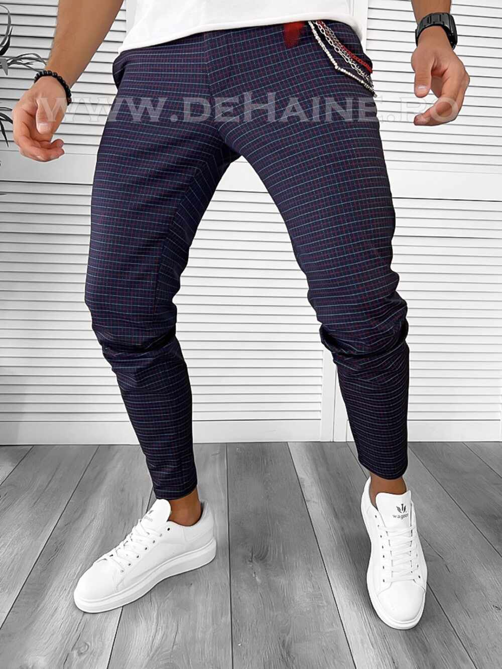 Pantaloni barbati casual regular fit bleumarin B7938 2-5 E