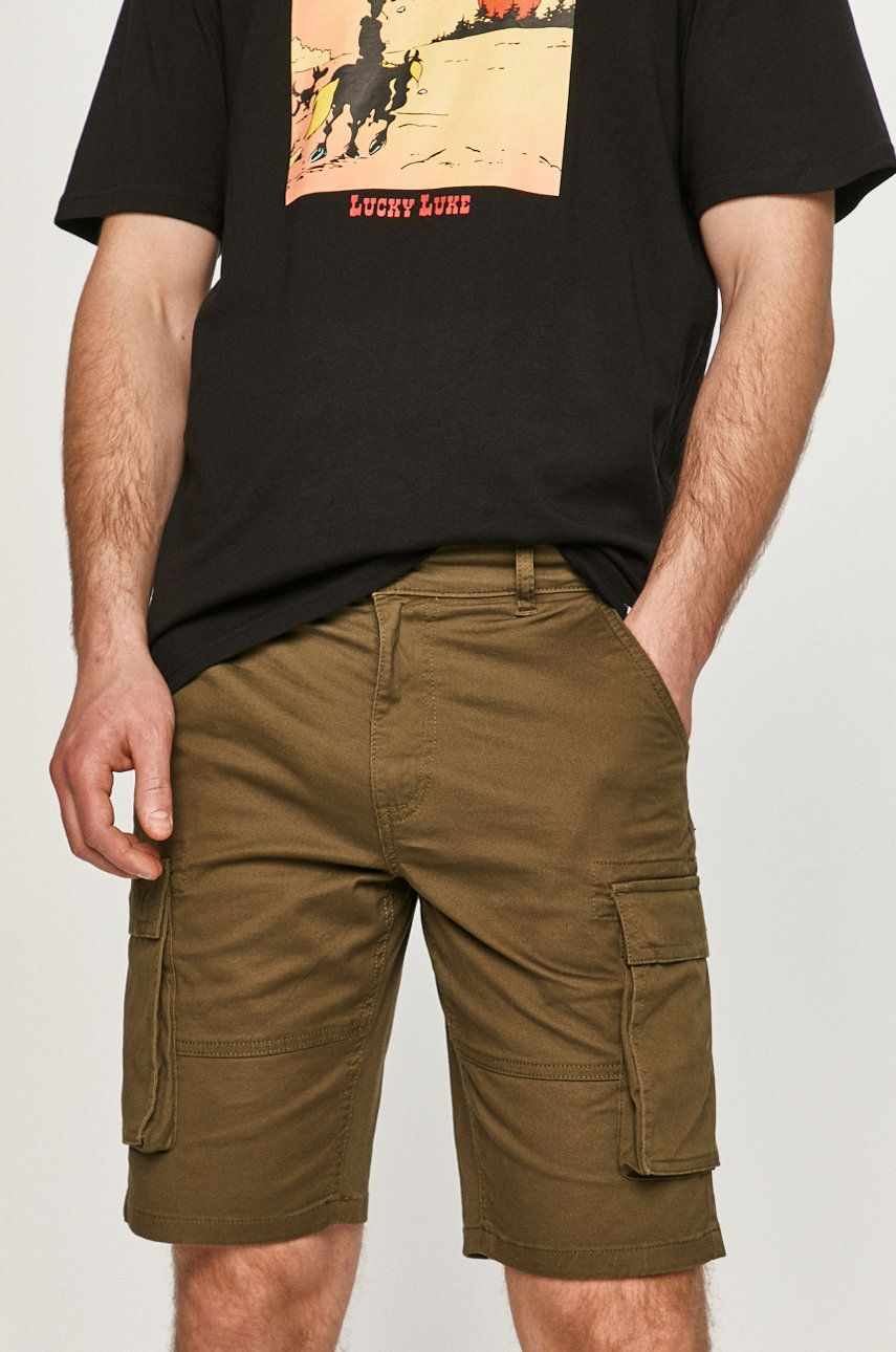 Only & Sons pantaloni scurti barbati, culoarea verde