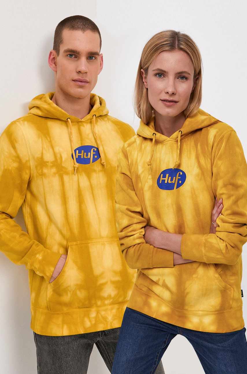 HUF Bluză culoarea galben, modelator