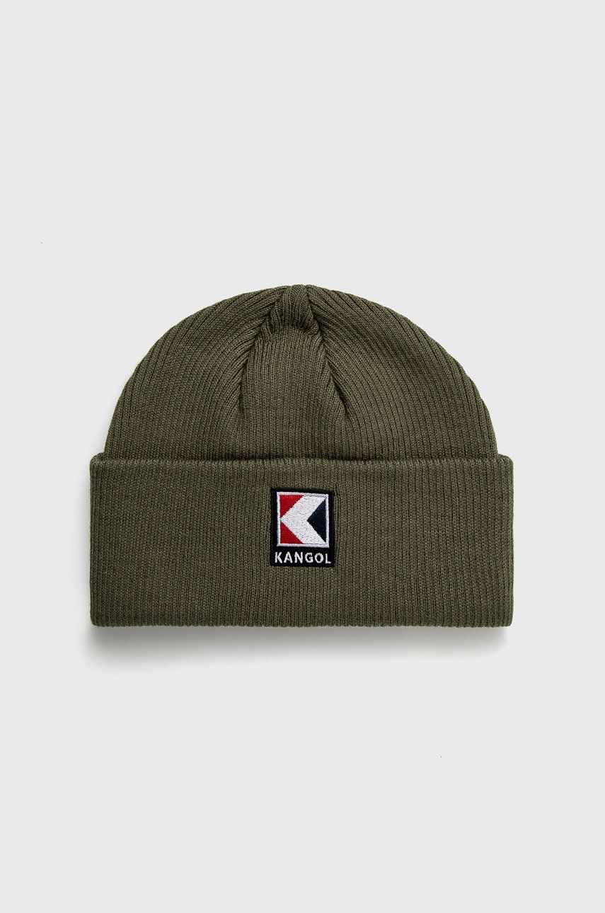 Kangol Căciulă culoarea verde, din tesatura neteda