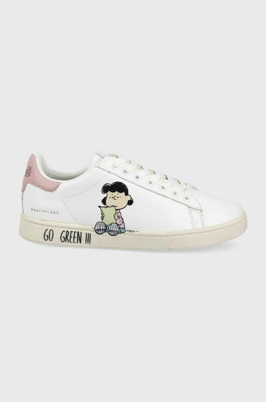 MOA Concept pantofi Snoopy And Lucy Gallery culoarea alb