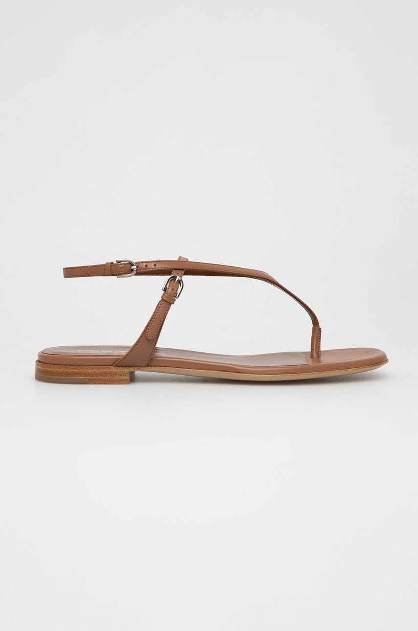 Emporio Armani sandale de piele femei, culoarea maro