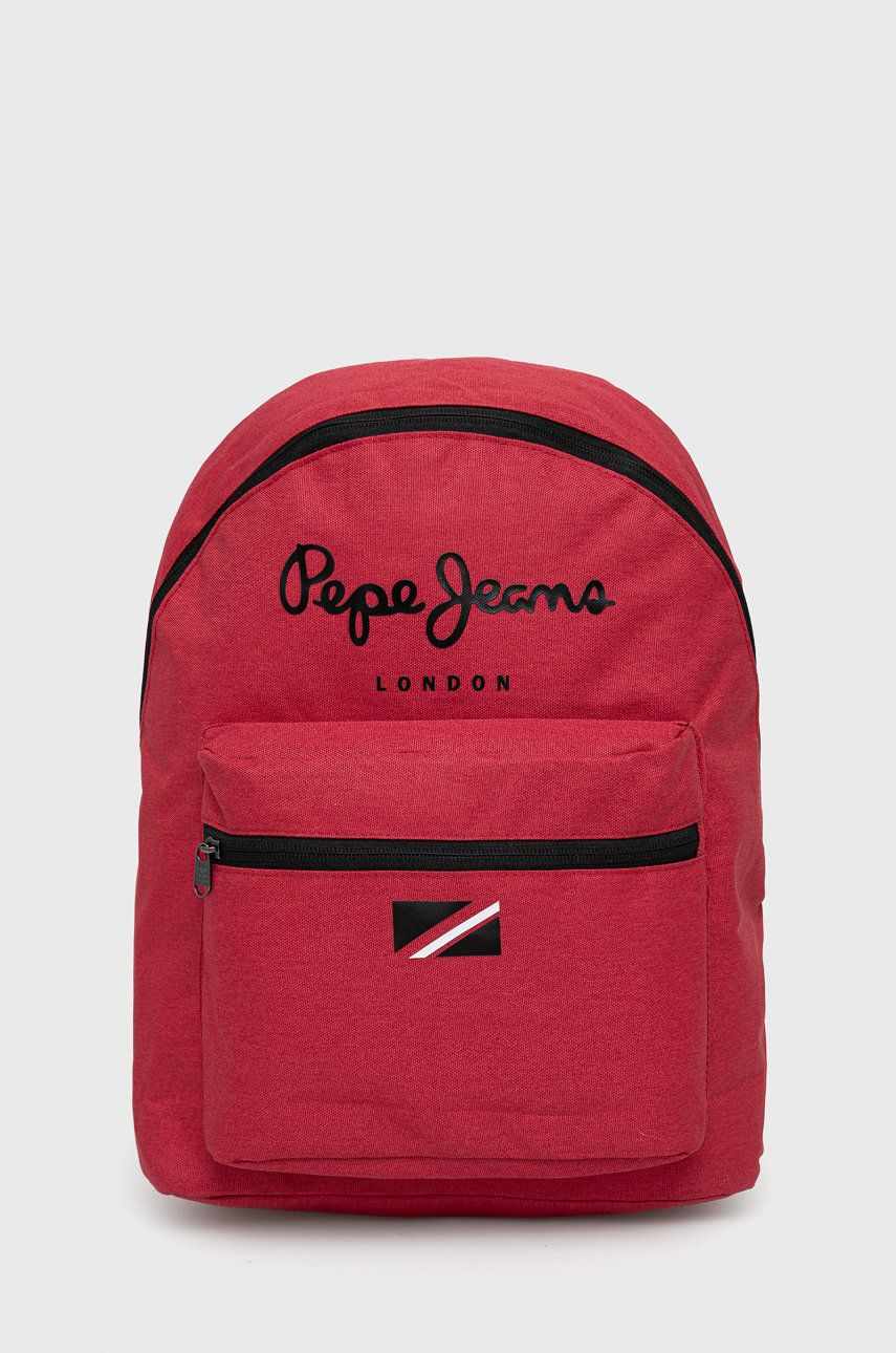 Pepe Jeans rucsac London Backpack culoarea rosu, mare, cu imprimeu