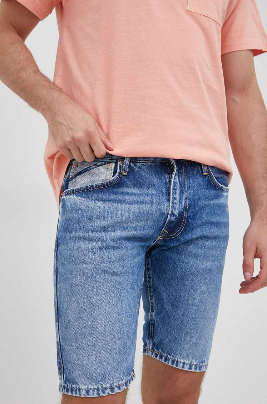 Pepe Jeans pantaloni scurti jeans Stanley Short Logo barbati,