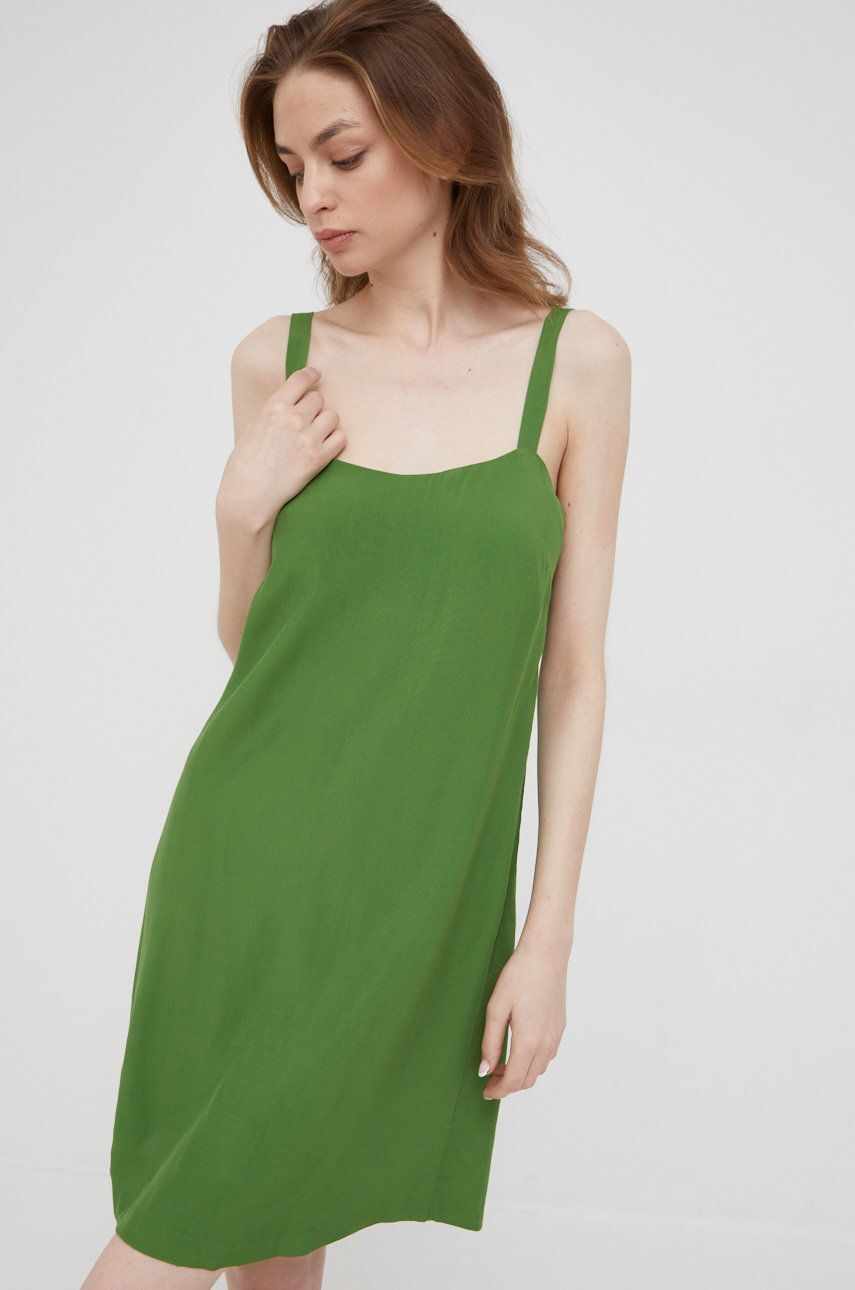 Sisley rochie culoarea verde, mini, drept