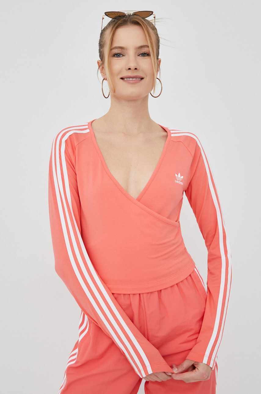adidas Originals longsleeve Adicolor HC2050 femei, culoarea roz