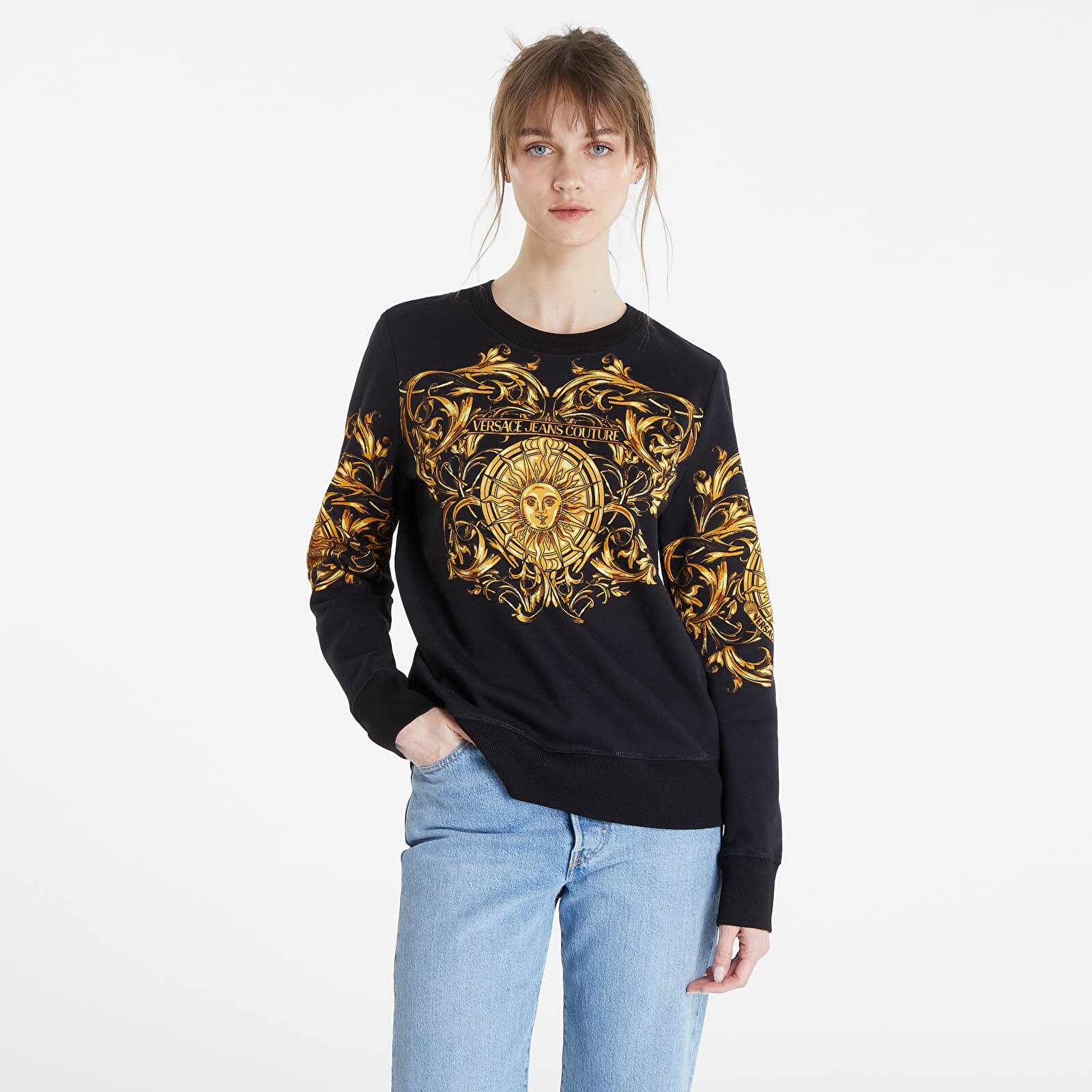Versace Jeans Couture Felpa Panel Baroque Sun Sweatshirt Black/ Gold