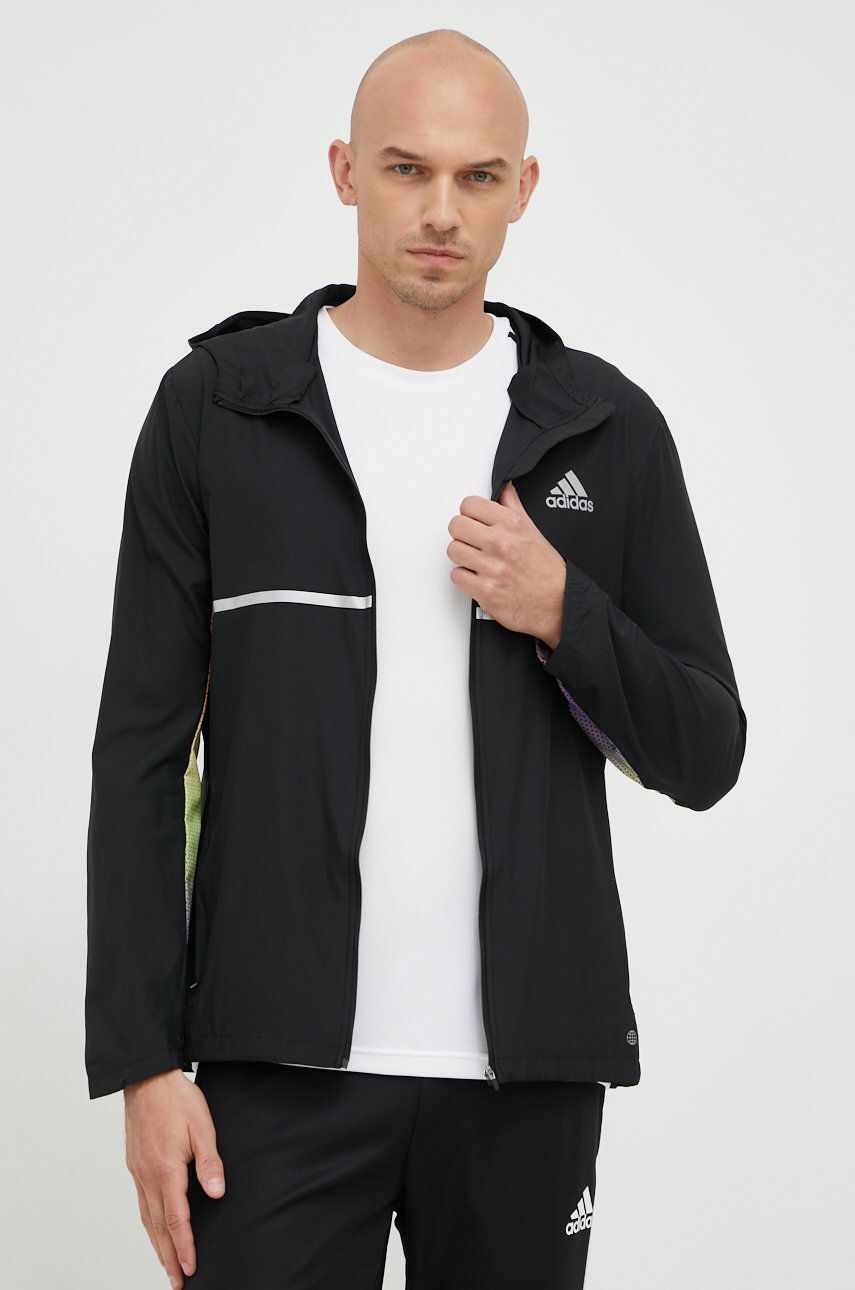 adidas Performance jachetă de alergare Own The Run culoarea negru, de tranzitie