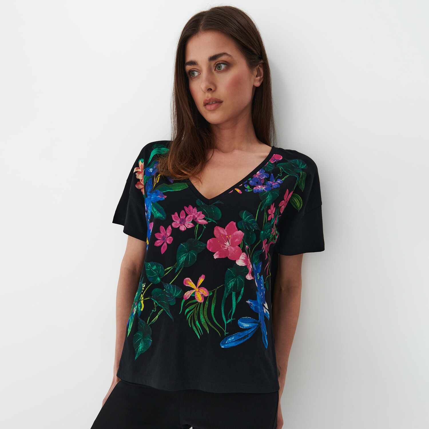 Mohito - Bluză cu model floral - Negru