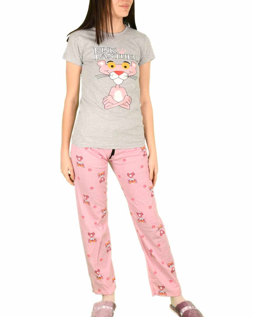 Pijama gri Pink Panther pentru dama - cod 41436