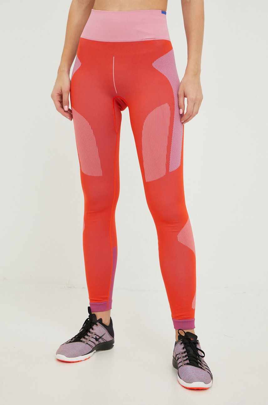 adidas by Stella McCartney leggins de antrenament femei, culoarea portocaliu, modelator