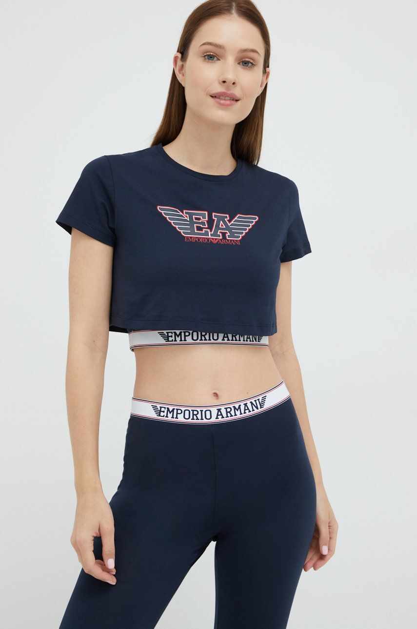 Emporio Armani Underwear tricou femei, culoarea albastru marin