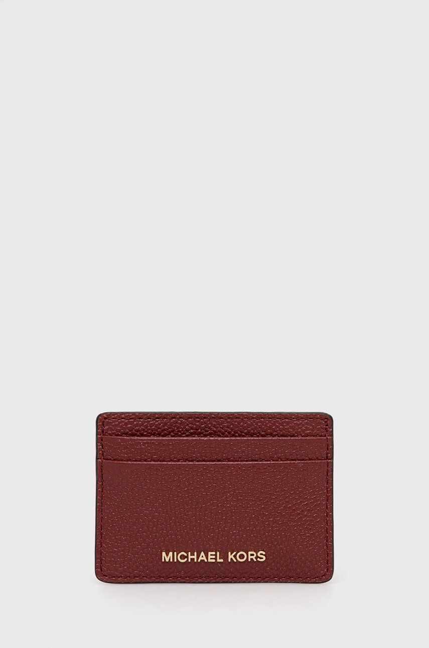 MICHAEL Michael Kors carcasa din piele femei, culoarea bordo