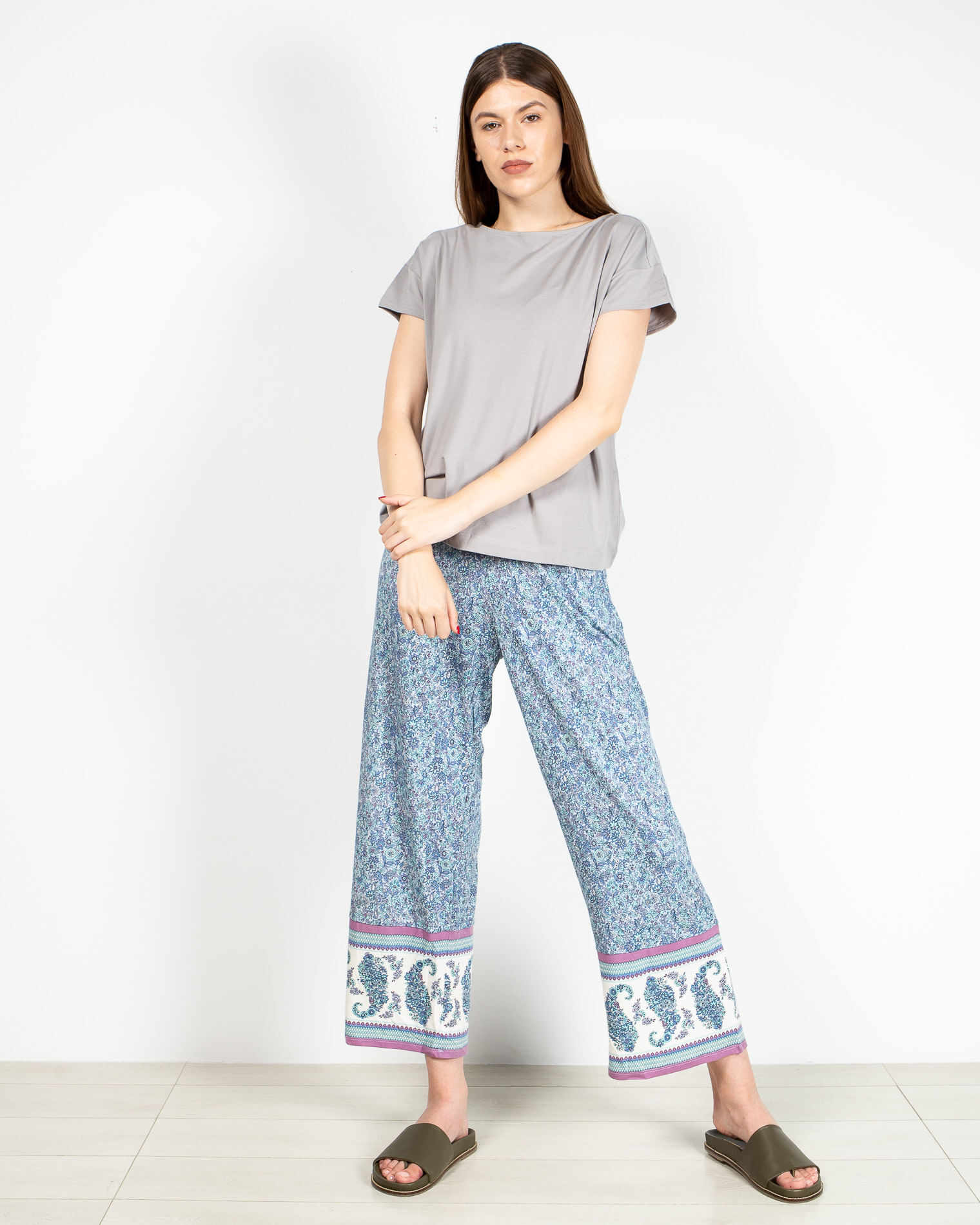 Pantaloni de pijama cu imprimeu floral N200214001