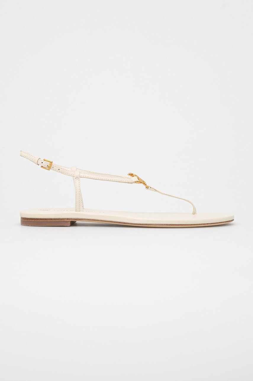 Tory Burch sandale de piele Capri femei, culoarea bej