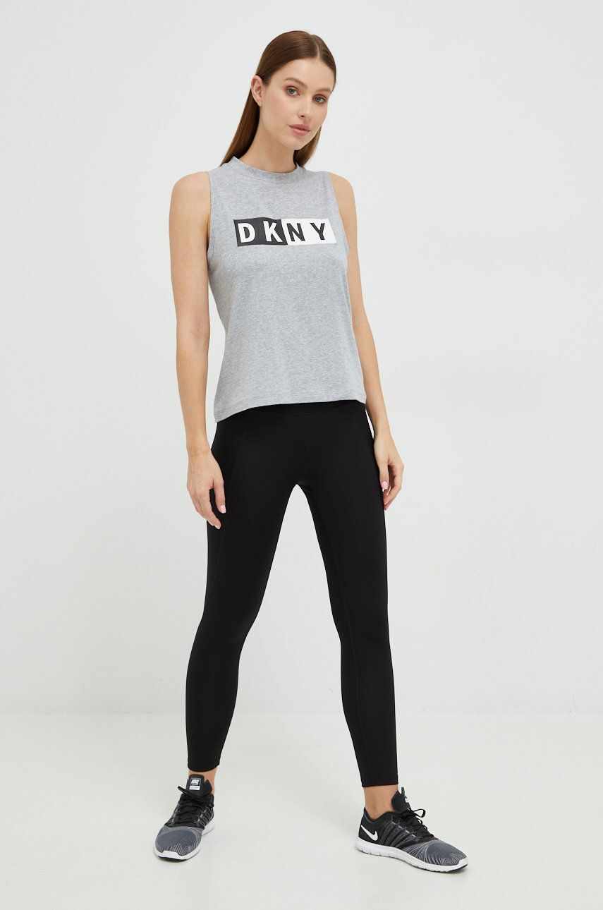 Dkny colanti femei, culoarea negru, neted