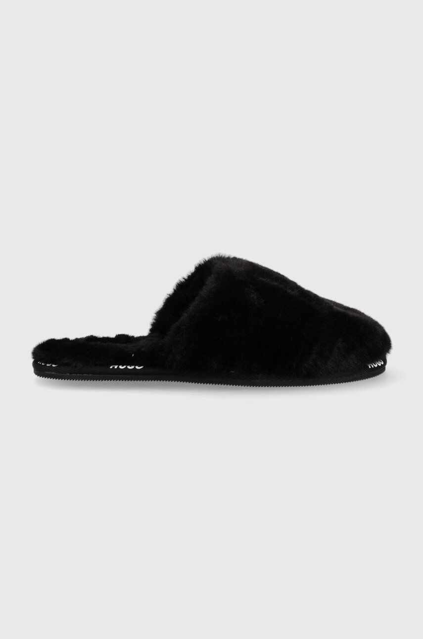 HUGO papuci de casa Cozy Slid culoarea negru