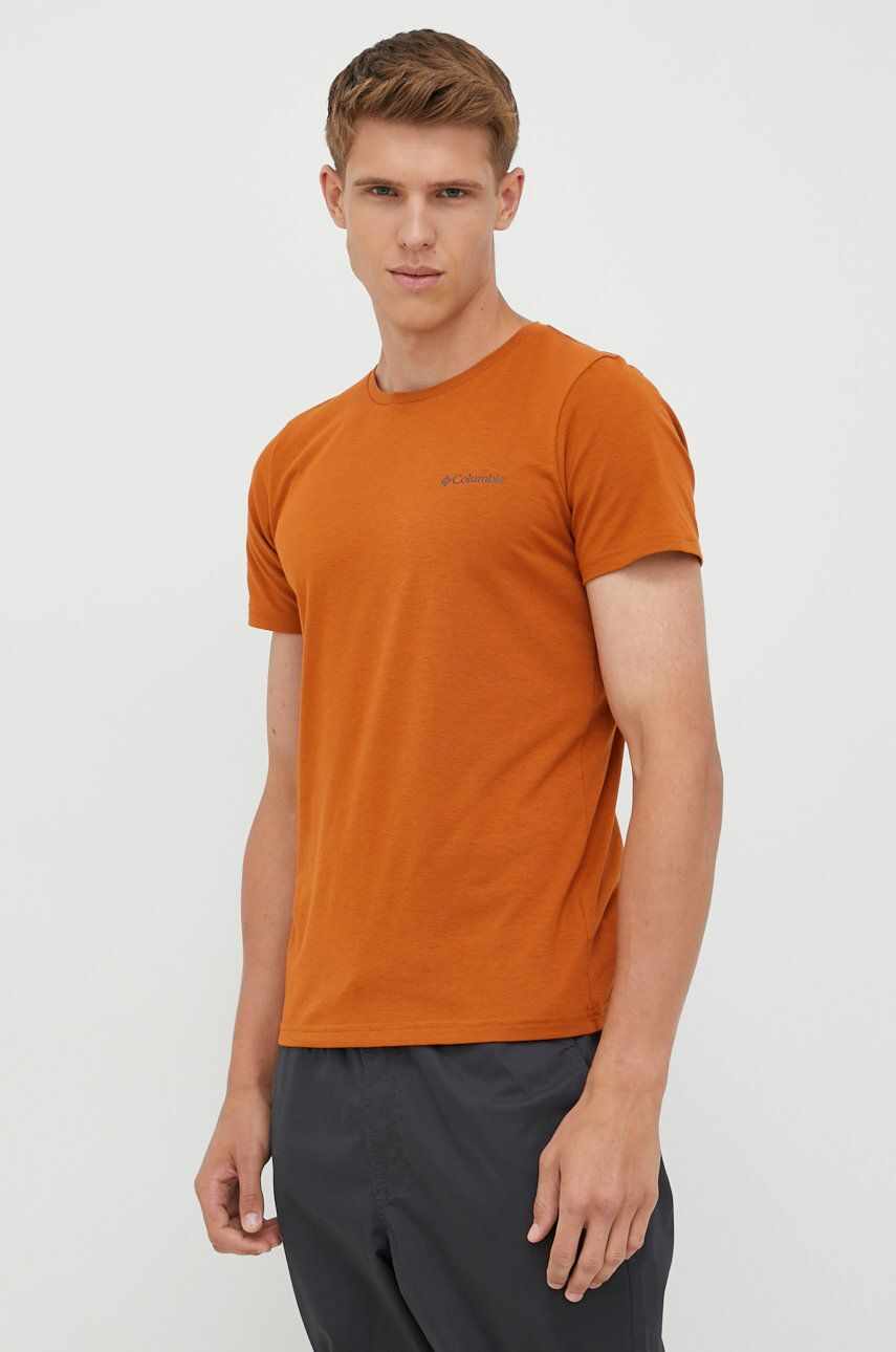 Columbia tricou sport Sun Trek culoarea portocaliu, neted
